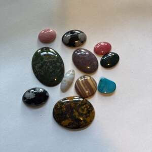 Mixed Natural Polished Gemstone Cabochons